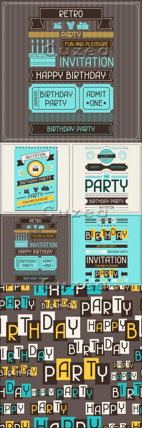         / Happy Birthday party seamless pattern - vector stock