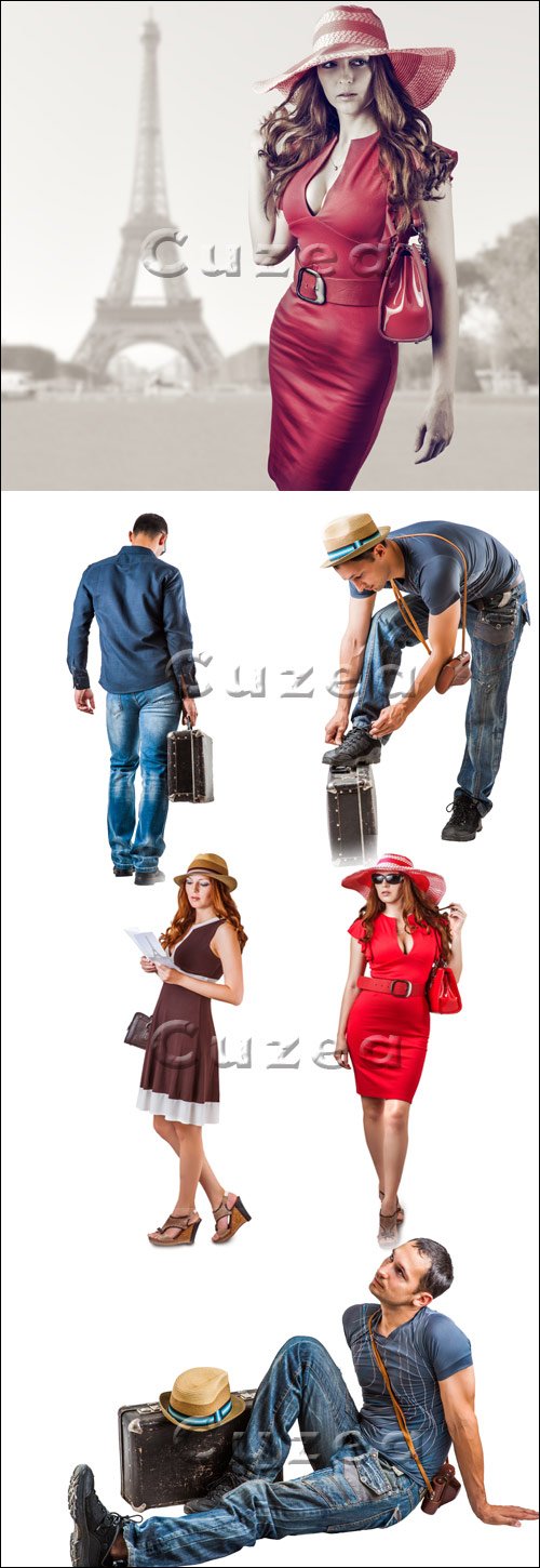      / Young casual people traveler - stock photo