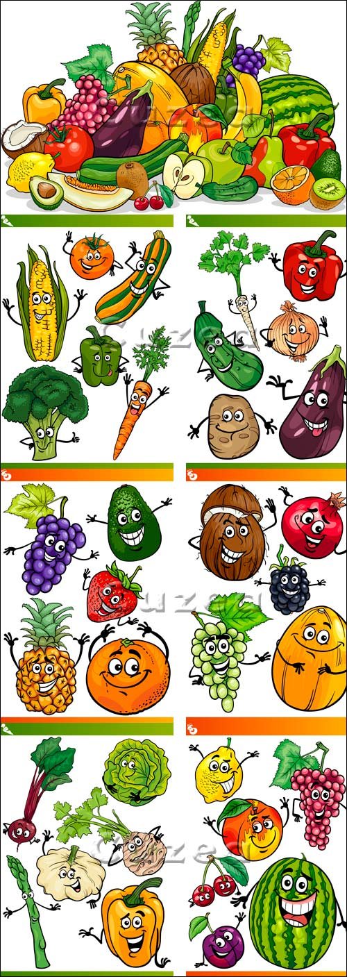       / Fruit and vegetables in vector