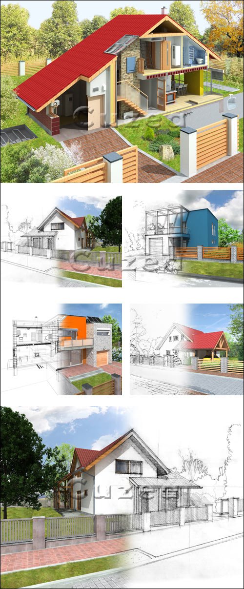    / Idea of house construction. Conceptual illustration - stock photo