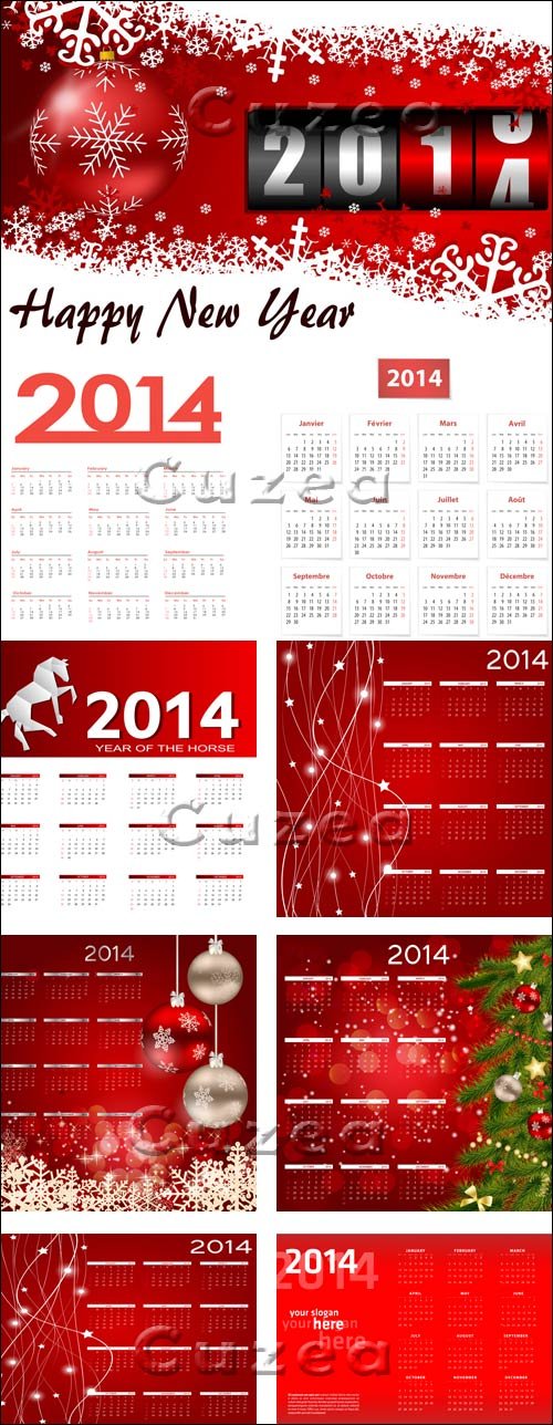   2014 ,  3 / Calendars 2014, part 3 - vector stock