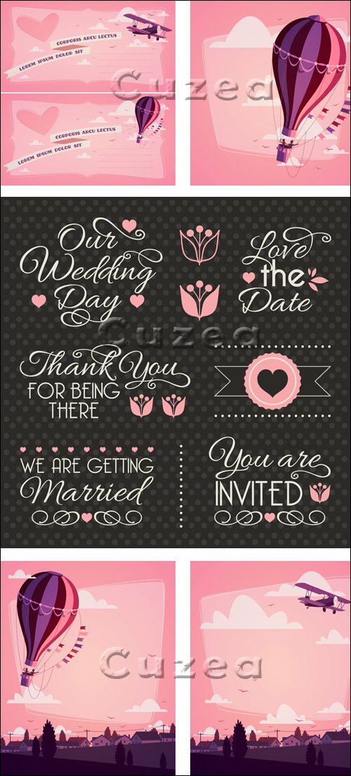      / Wedding romantic card vector