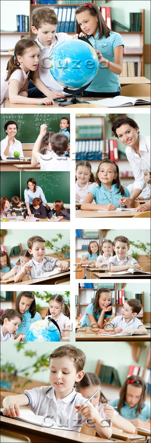    / Pupils at lessons - stock photo