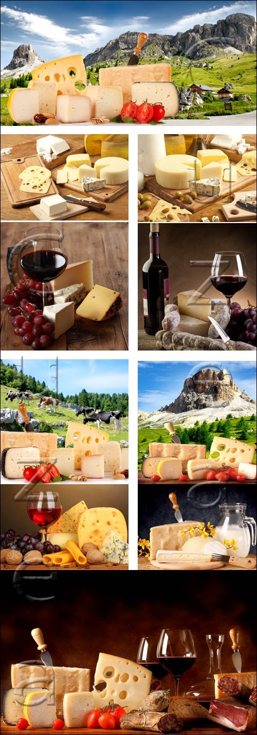     / Cheese and red wine collection - stock photo