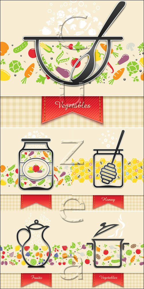        / Conserved vegetables - vector stock