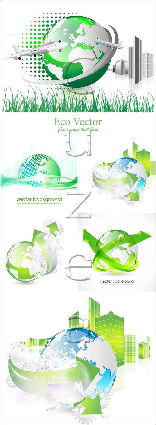  , 3 / Eco  backgrounds , 3 - vector stock