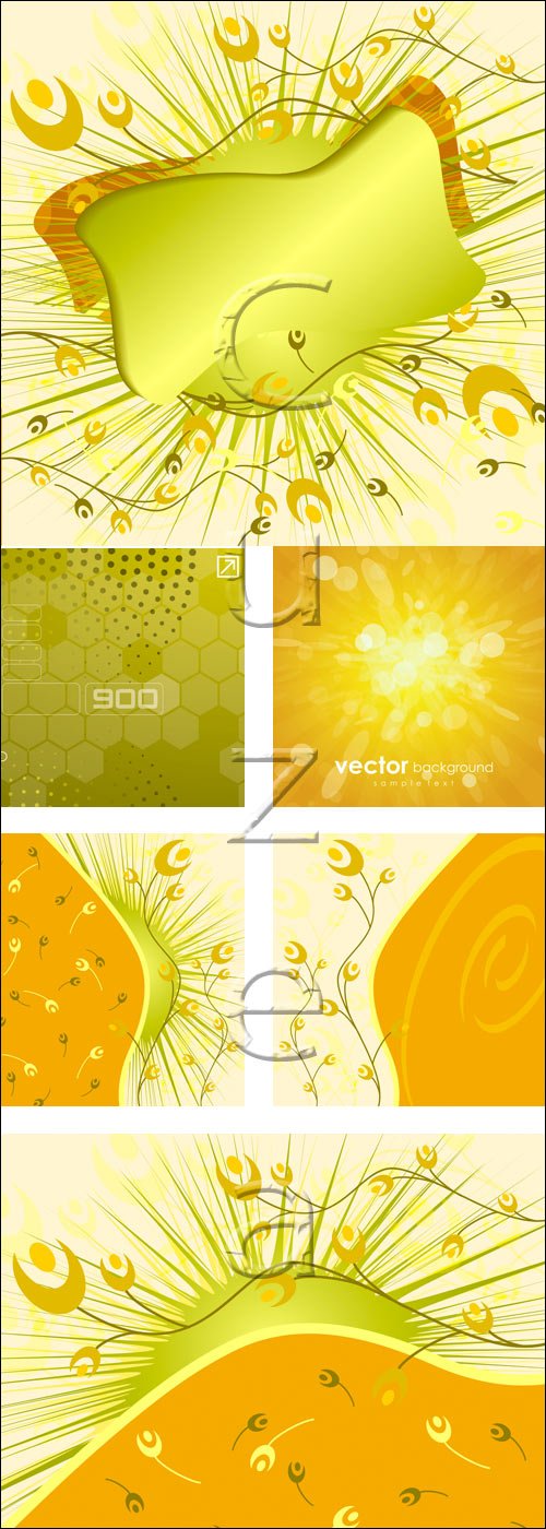      / Yellow abstract  backgrounds in vector