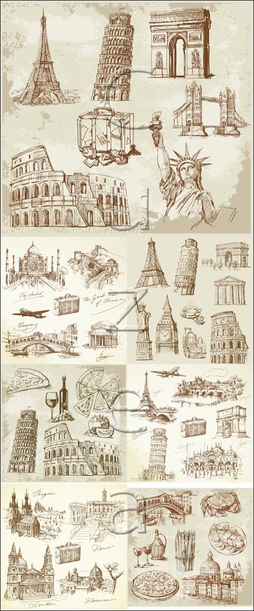      / Known monuments of architecture - vector stock
