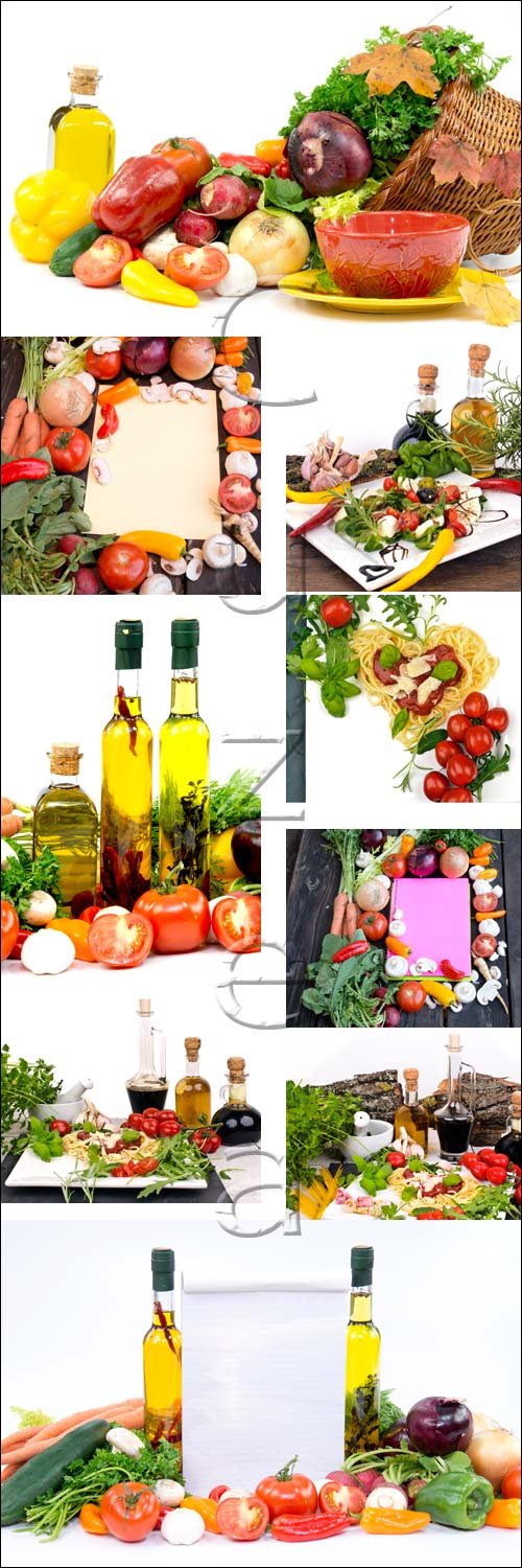        / Olive oil and vegetables - stock photo
