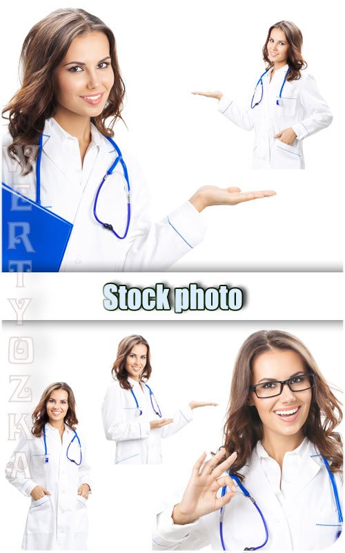      / Woman doctor on a white background - Raster clipart
