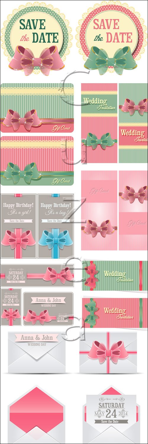       / Wedding and holiday gift card - vector stock