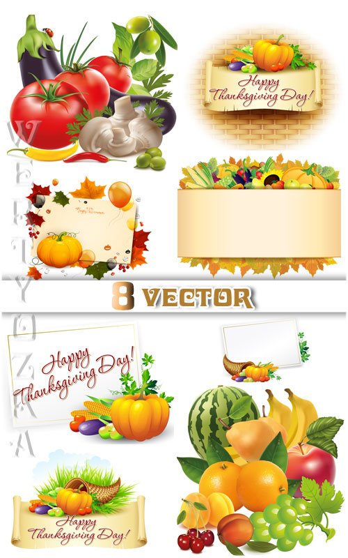     / Autumn composition of vegetables - vector