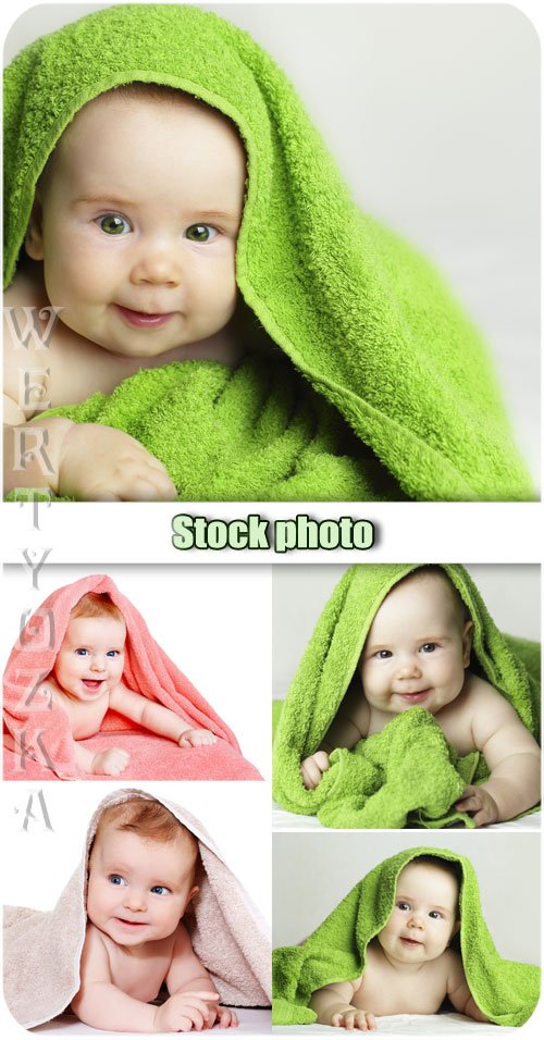    / Kids in the towel - Raster clipart