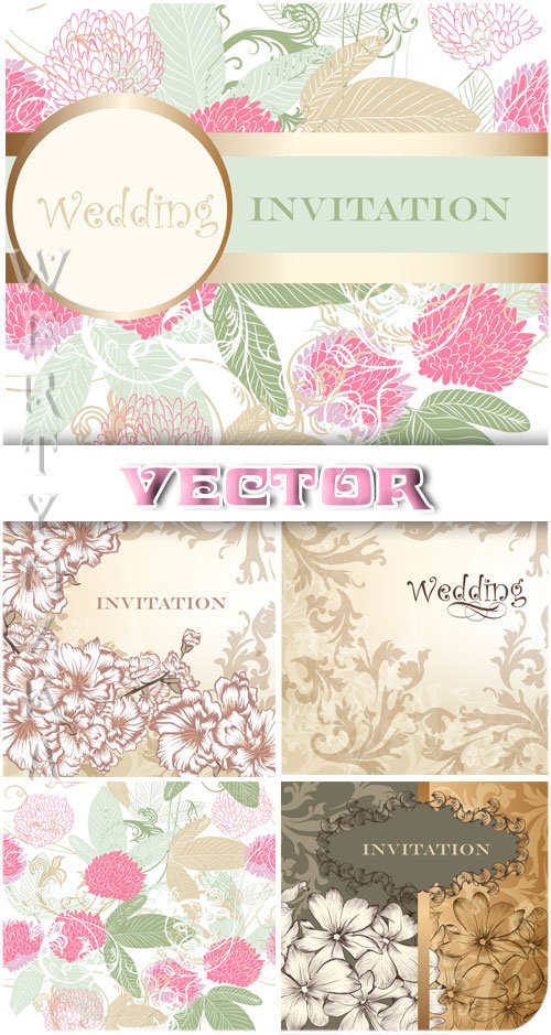        / Gentle wedding background with colors and patterns - vector