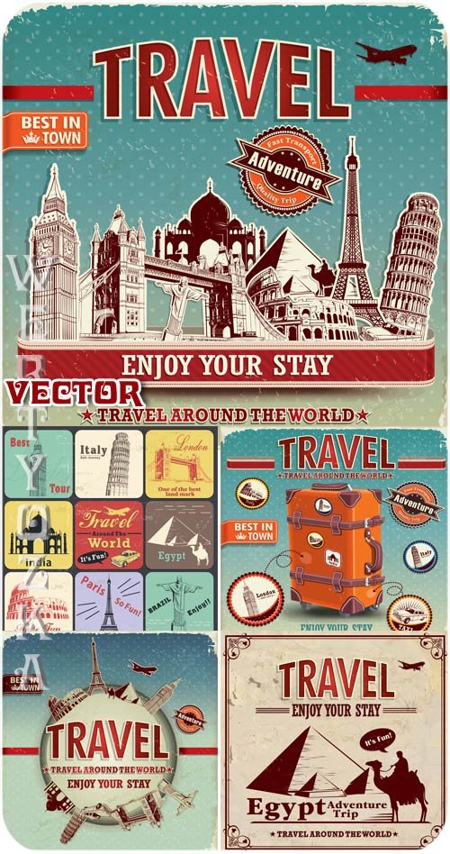 ,  / Travel, vintage - vector clipart