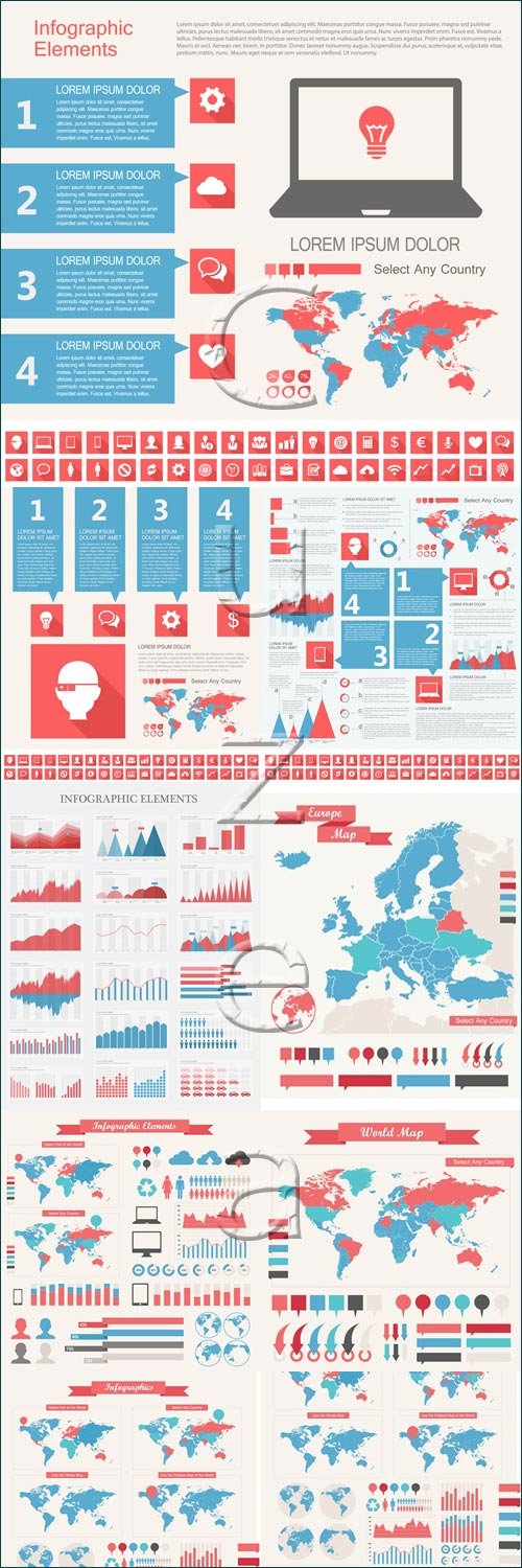 Infographic collecton, 65 - vector stock