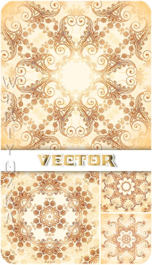    / Gold floral patterns - vector clipart