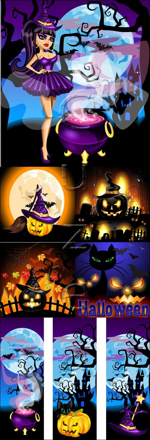 Halloween backgrounds, 6 - vector stock
