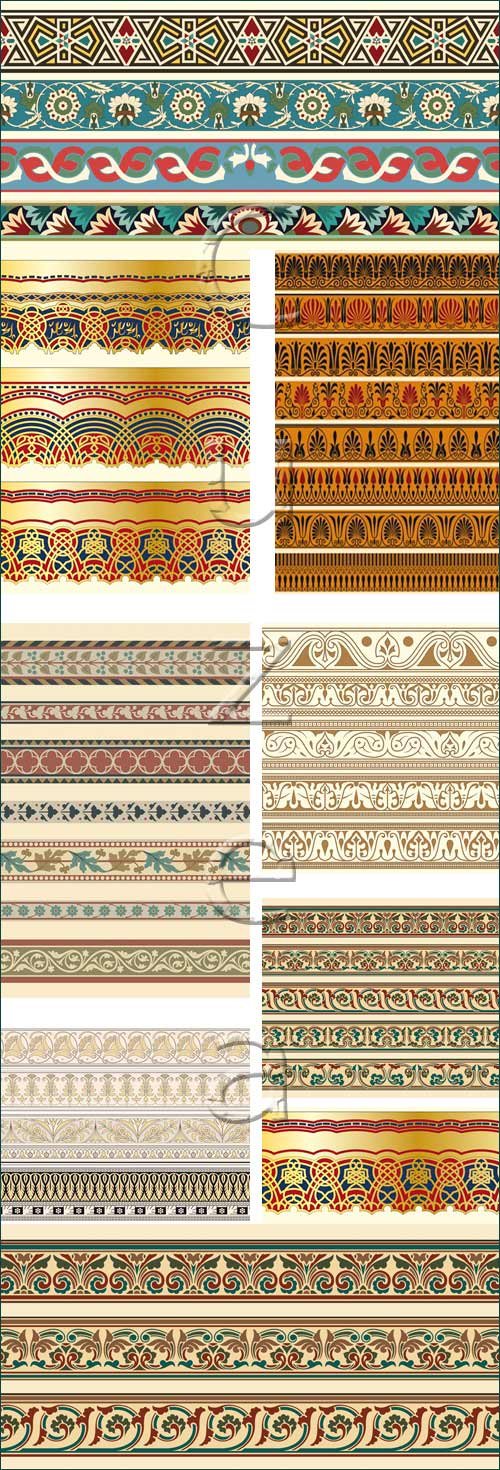 Decorative arabesque borders - vector stock