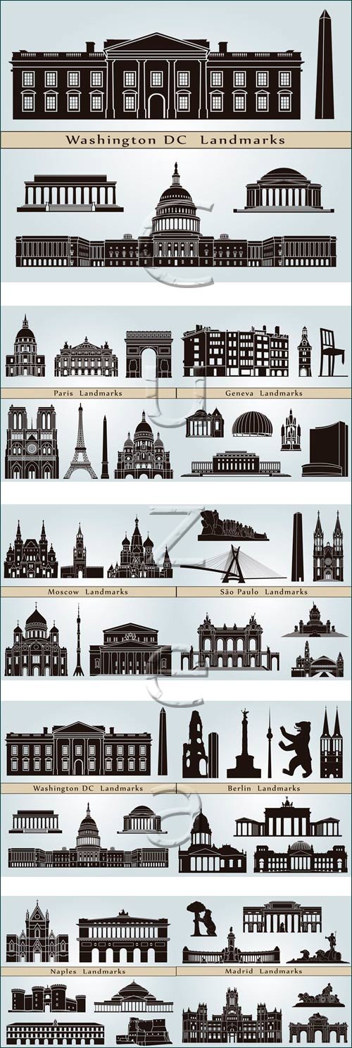 City monuments - vector stock