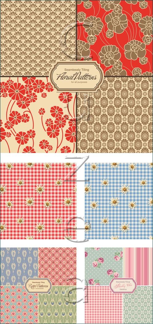 Floral backgrounds, 20 - vector stock