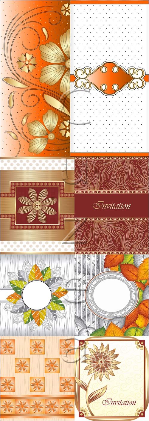Invitation backgrounds in autumn - vector stock