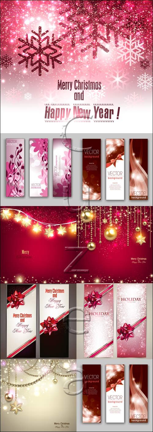 New year banners and backgrounds, 30 - vector stock