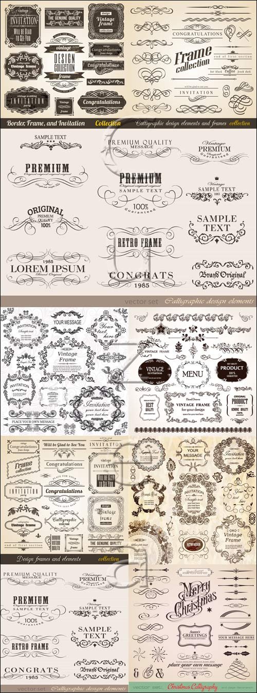 Vintage Frame collection - vector stock