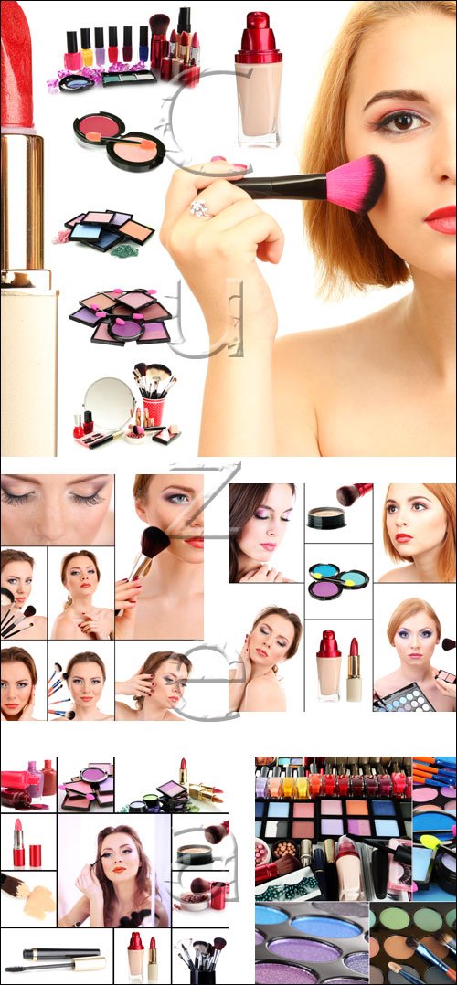 Collage of cosmetic - stock photo