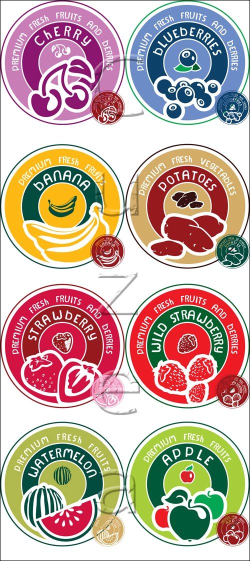 Labels of food products - vector stock