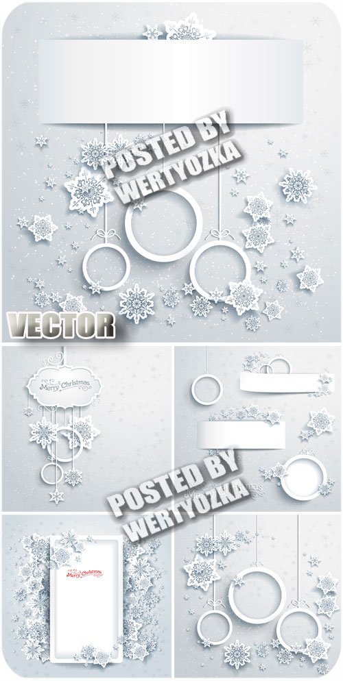     / Winter background with snowflakes - stock vector