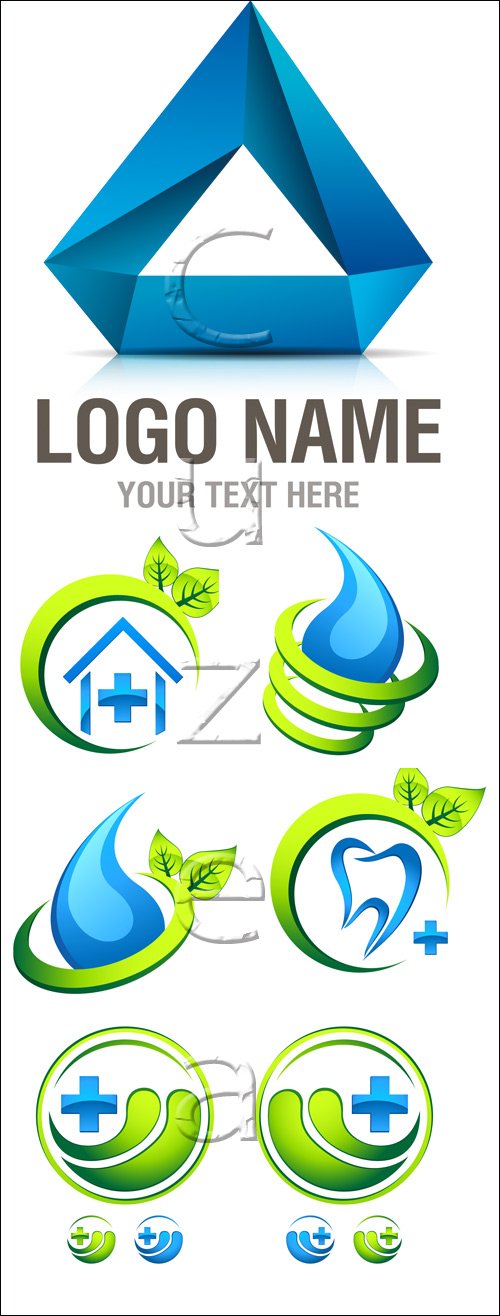 Logo with green elements - vector stock
