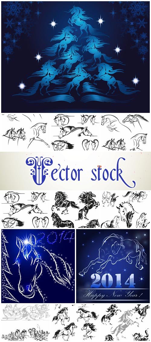 Vector collection of paint horse - vector stock