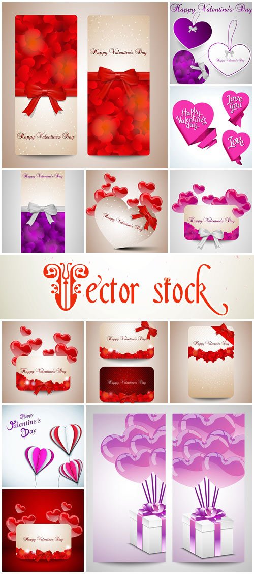 Vector collection for Valentines Day, 14 February, part 8
