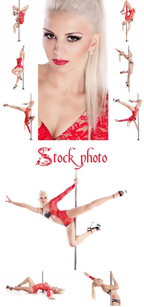 Dansing girl in red - stock photo