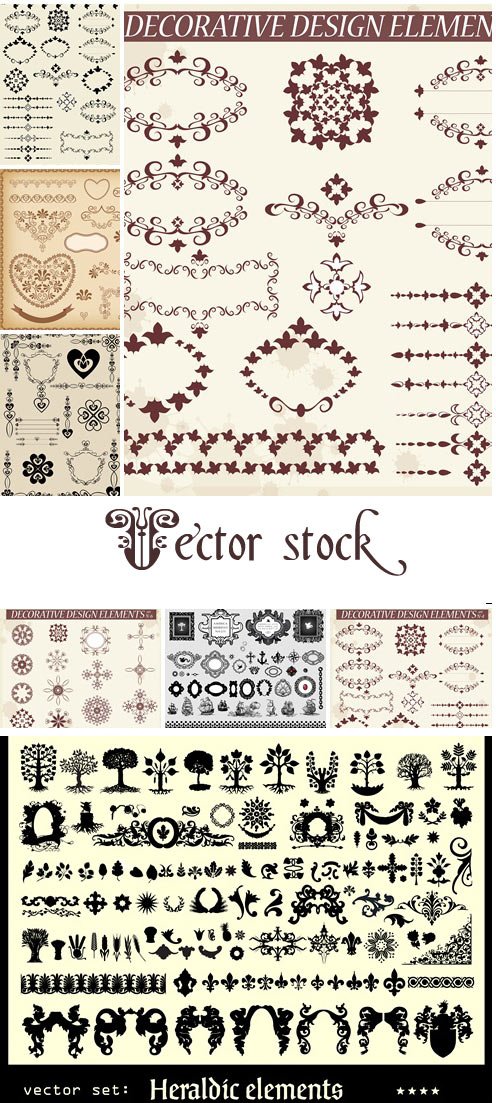 Vintage decorative elements - vector stock
