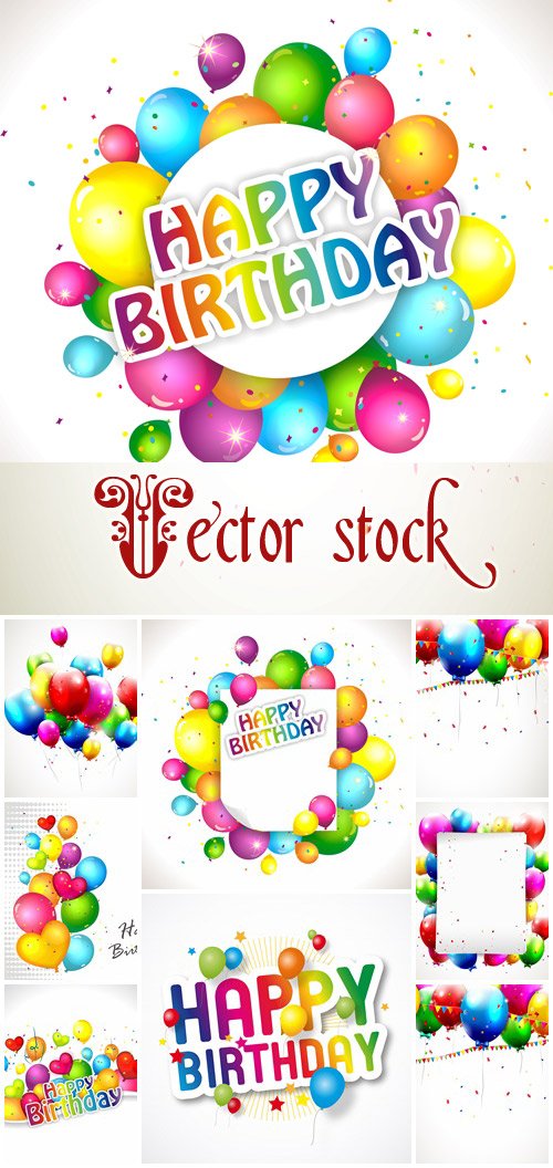 Vector happy Birthday background, 20 - vector stock
