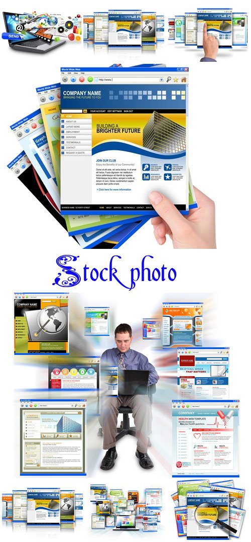Internet Web Site Search Collage - stock photo