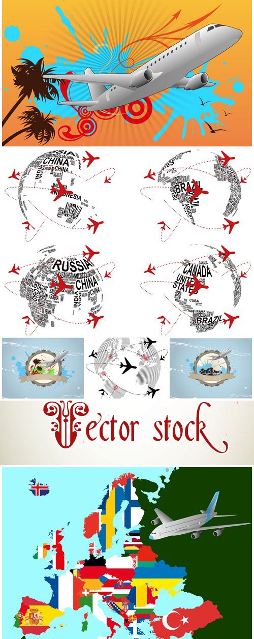 World airplane - vector stock