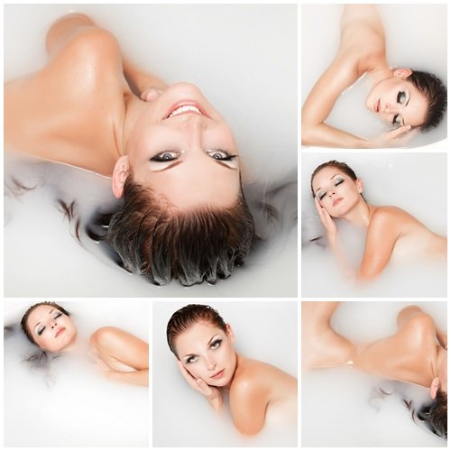 Woman in the bath, 5 - stock photo