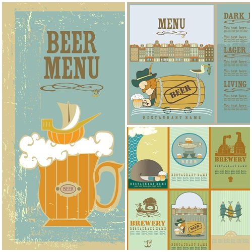 Vector beer labels and menu - vector stock