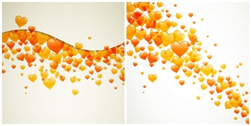 Vector backgrounds with hearts and ballons for holiday, 5 - vector stock