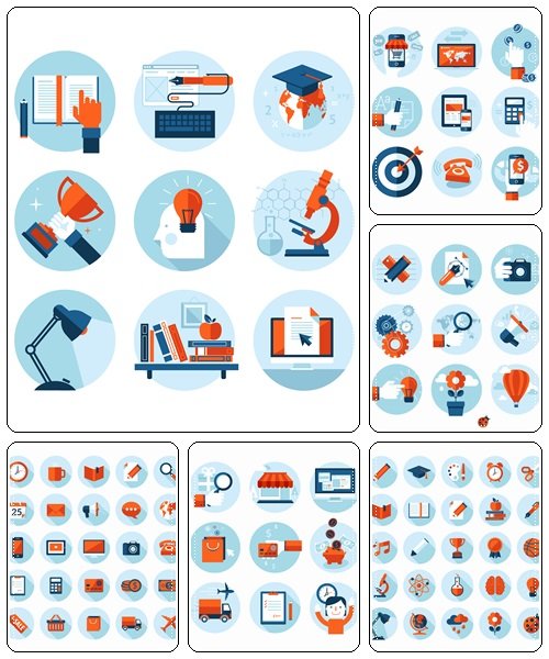 Set of icons, 35  - vector stock