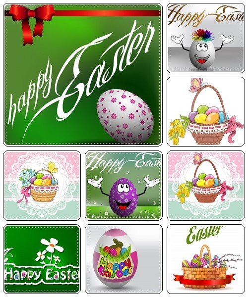 Set of spring and easter elements, 5  - vector stock