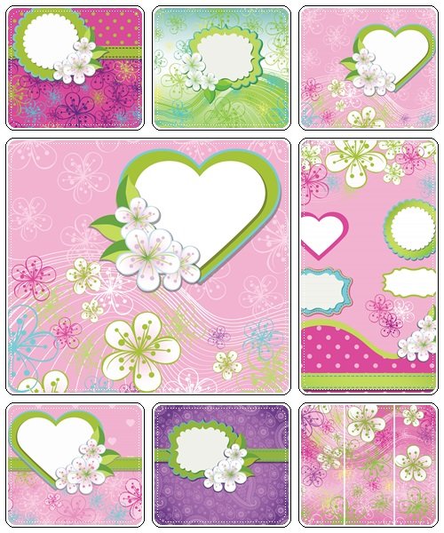 Floral Design for wedding template.Spring flowers,line background - vector stock