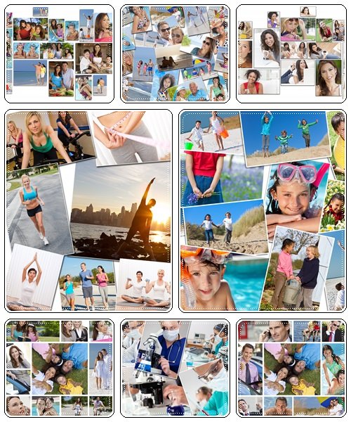 People collage - stock photo