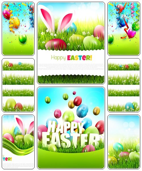 Set of spring and easter elements, 8  - vector stock