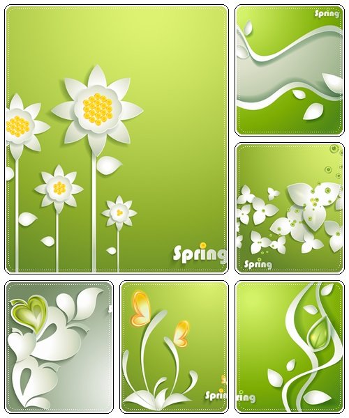 Spring green backgrounds  - vector stock