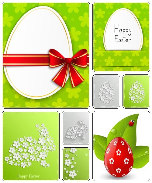 Set of spring and easter elements, 13  - vector stock