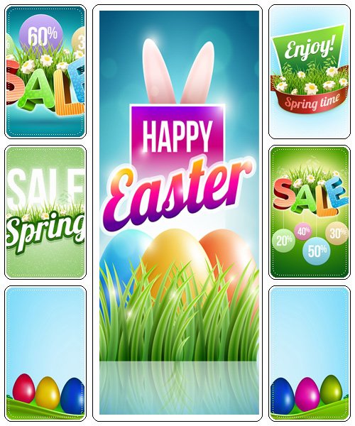 Easter and spring sale,3 - vector stock